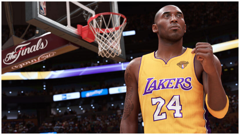Mamba Moments Kobe Bryant in yellow Lakers 24 jersey