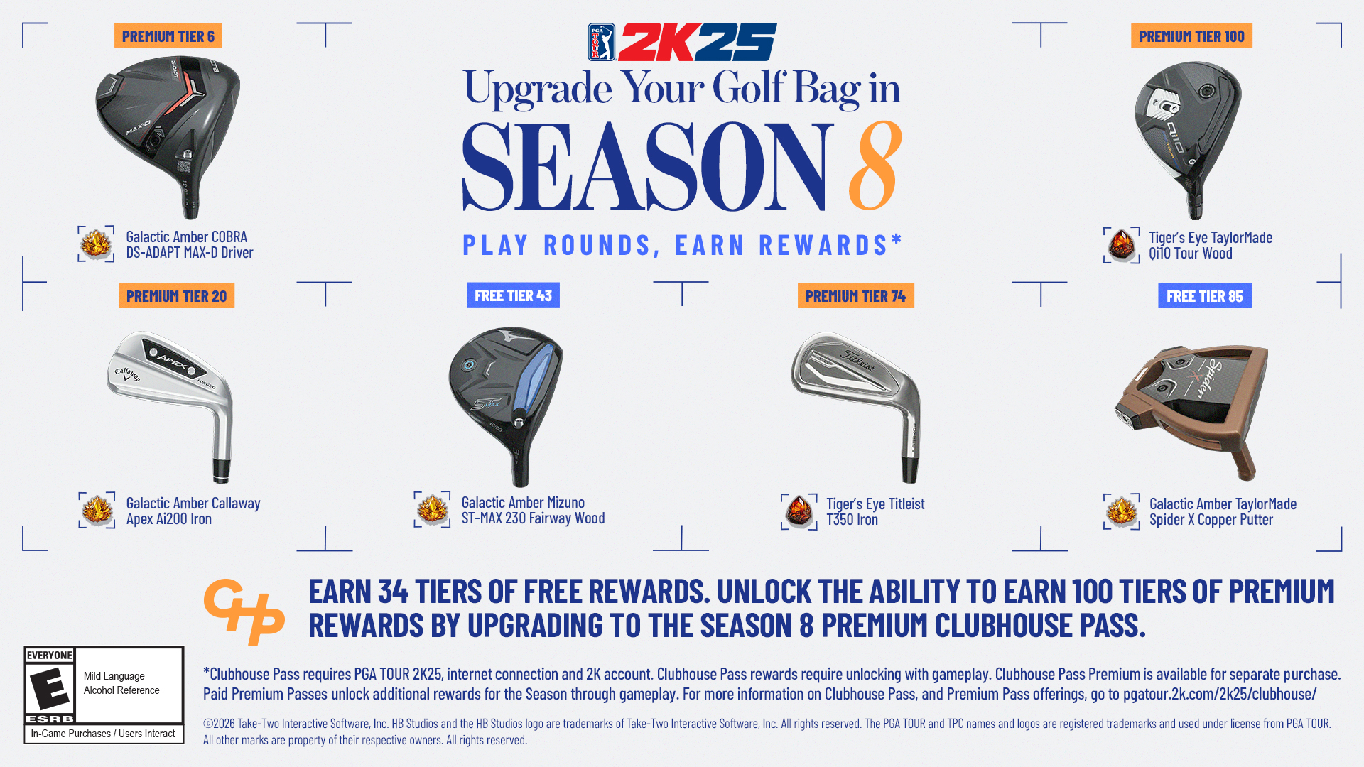 PGA Tour 2K25 Season 8 Rewards PGA Tour 2K25 Season 8 Rewards