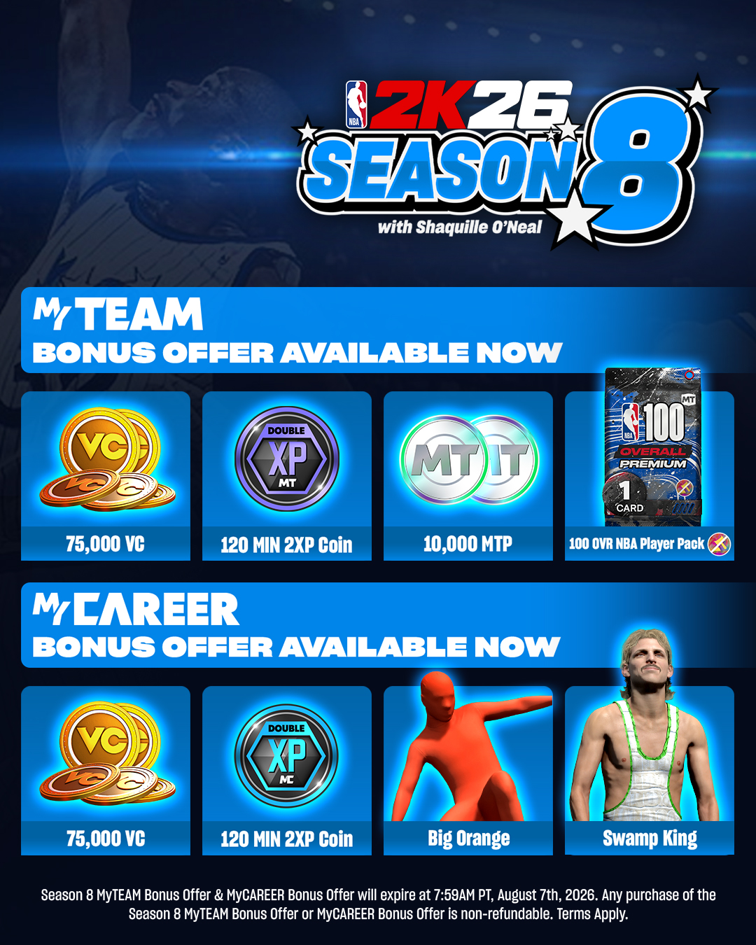 MyTEAM & MyCAREER Bonus Offer MyTEAM & MyCAREER Bonus Offer