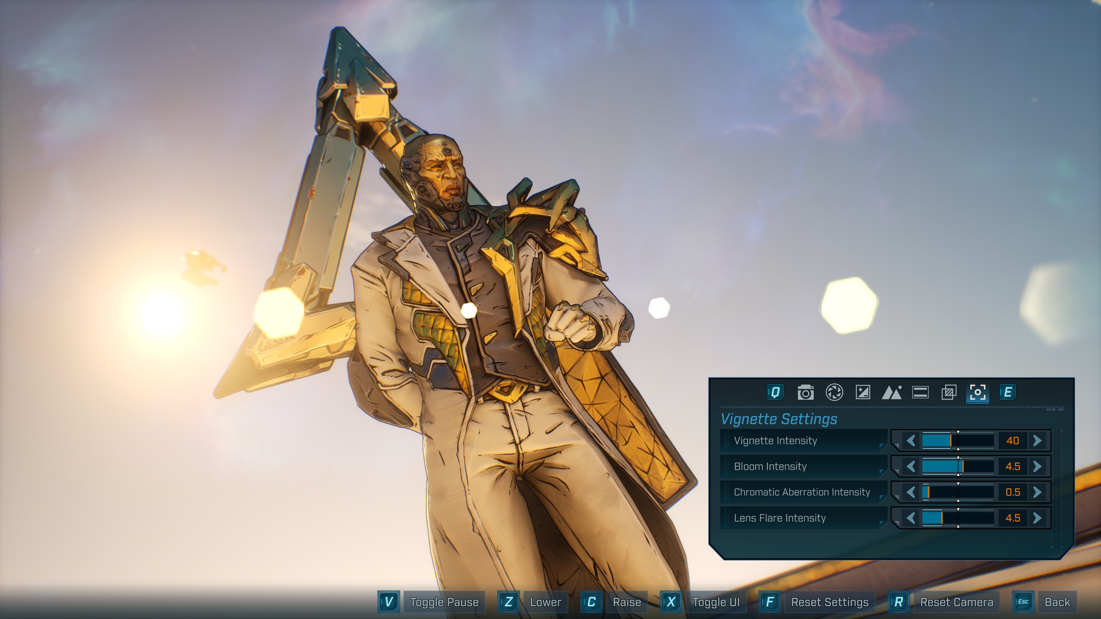 Vignette settings adjusted