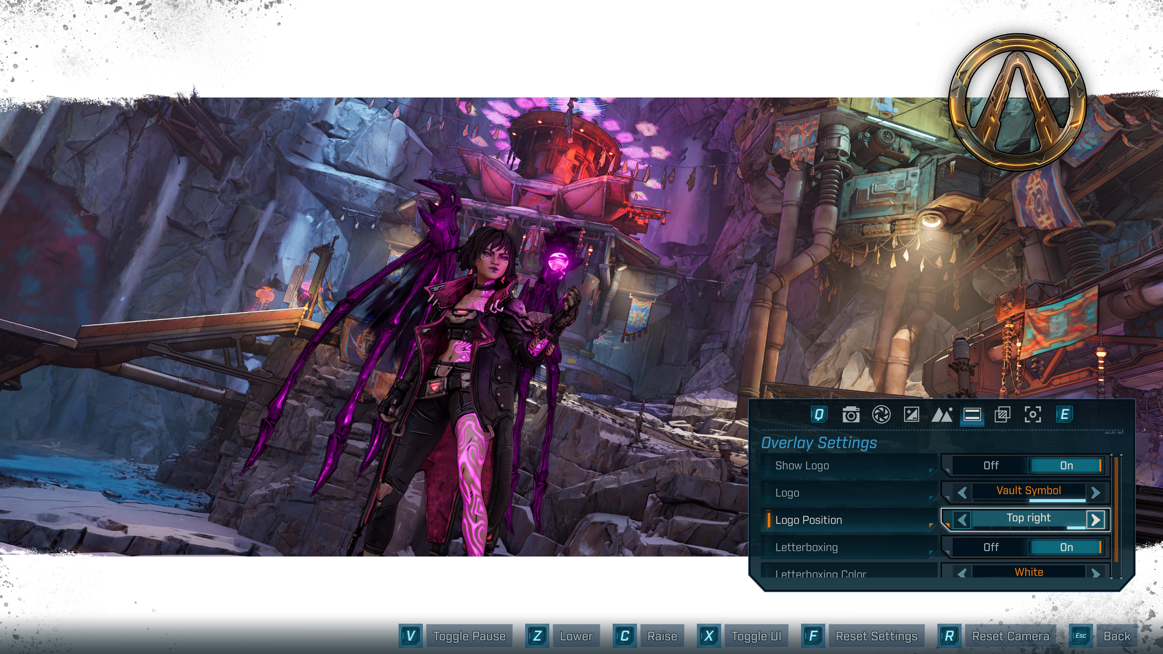 Overlay settings adjusted