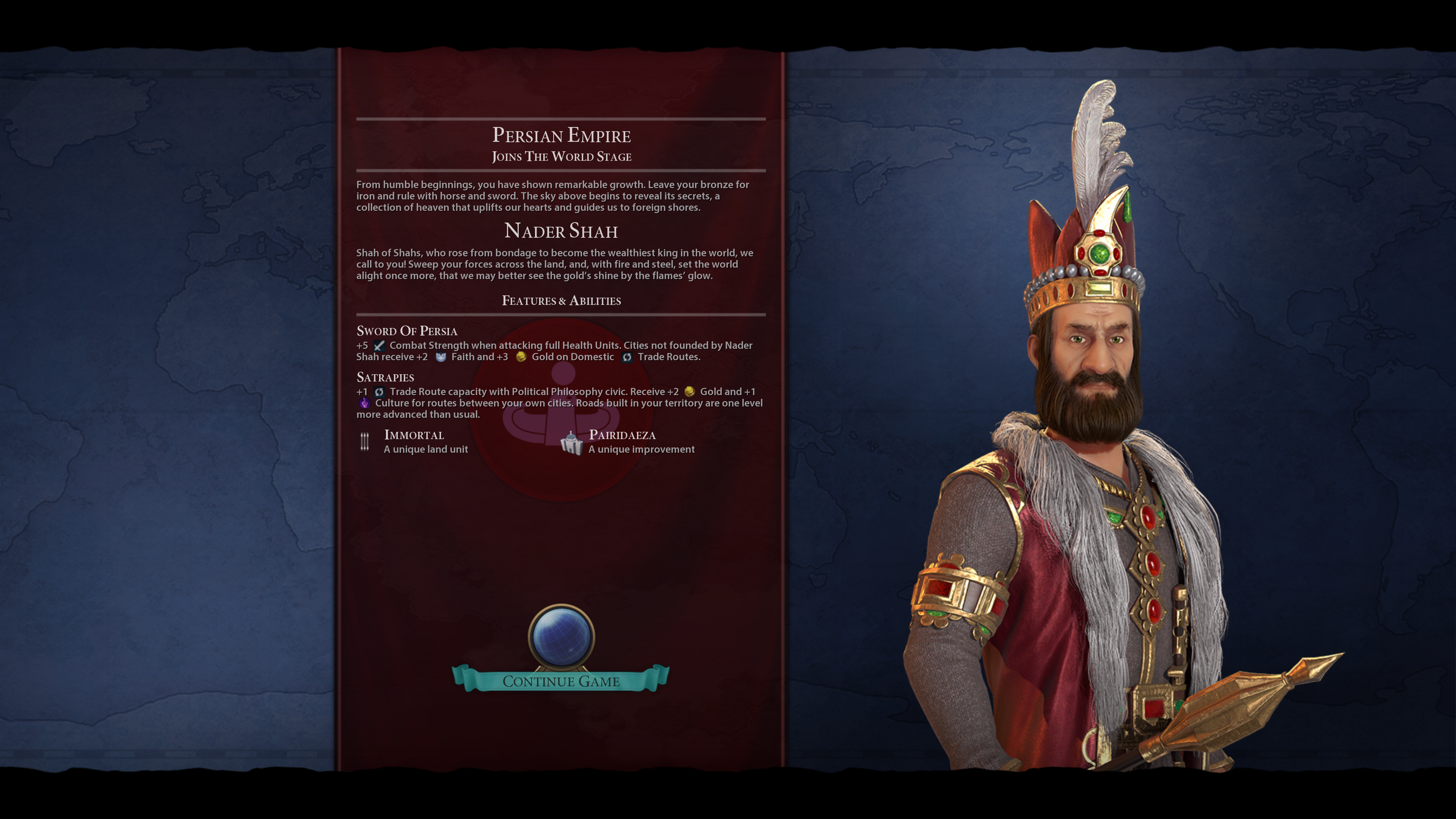 Sid Meiers Civilization VI Screenshot Persia Nader Shah