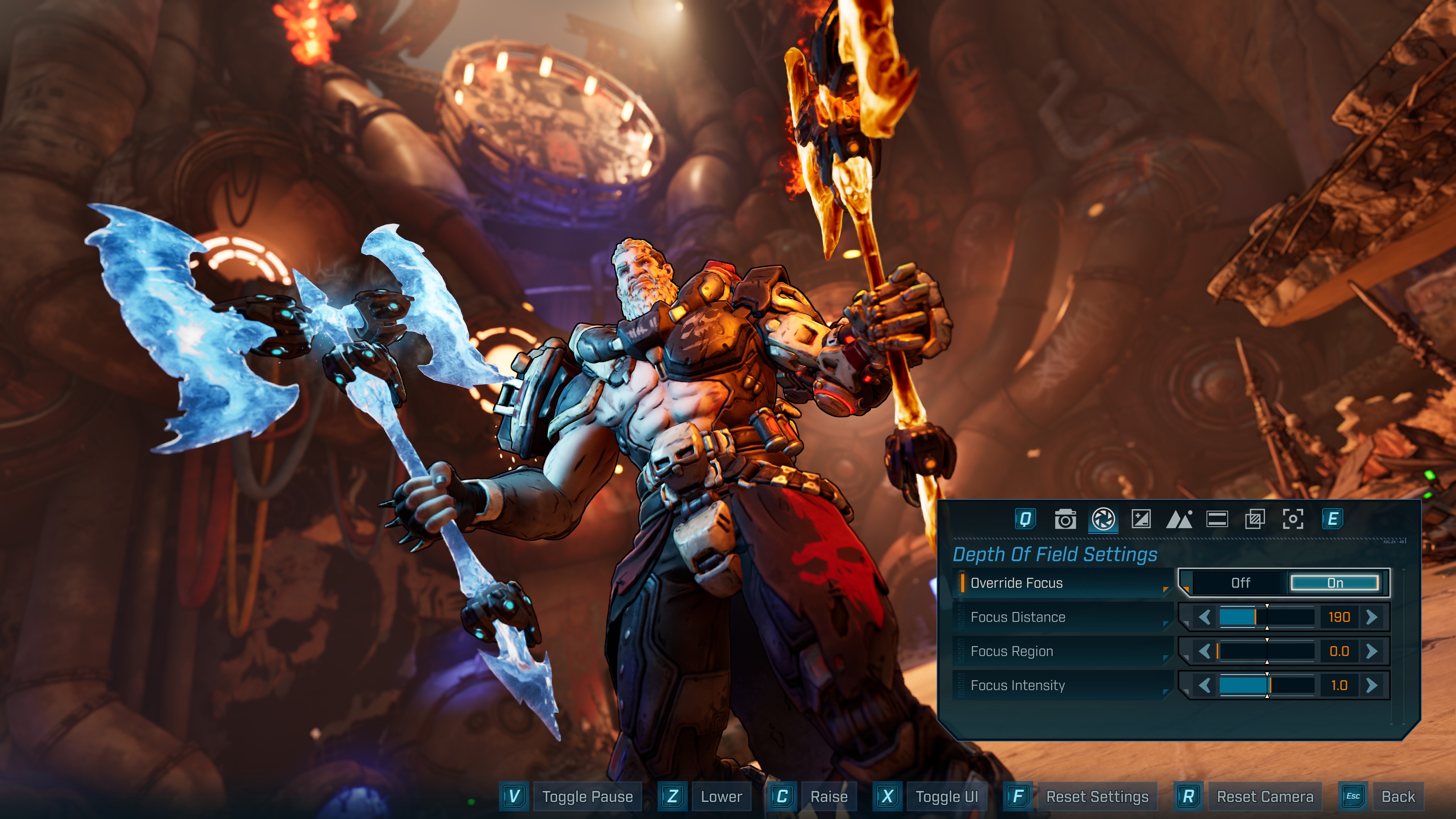 Dof settings adjusted