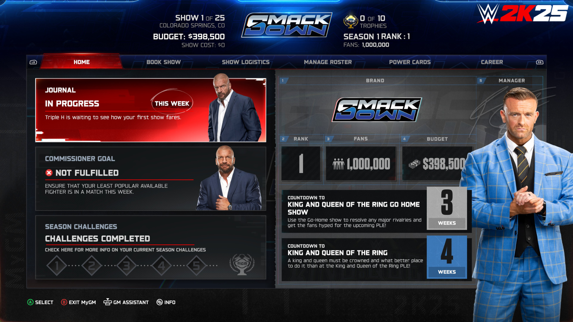 MyGM Homescreen