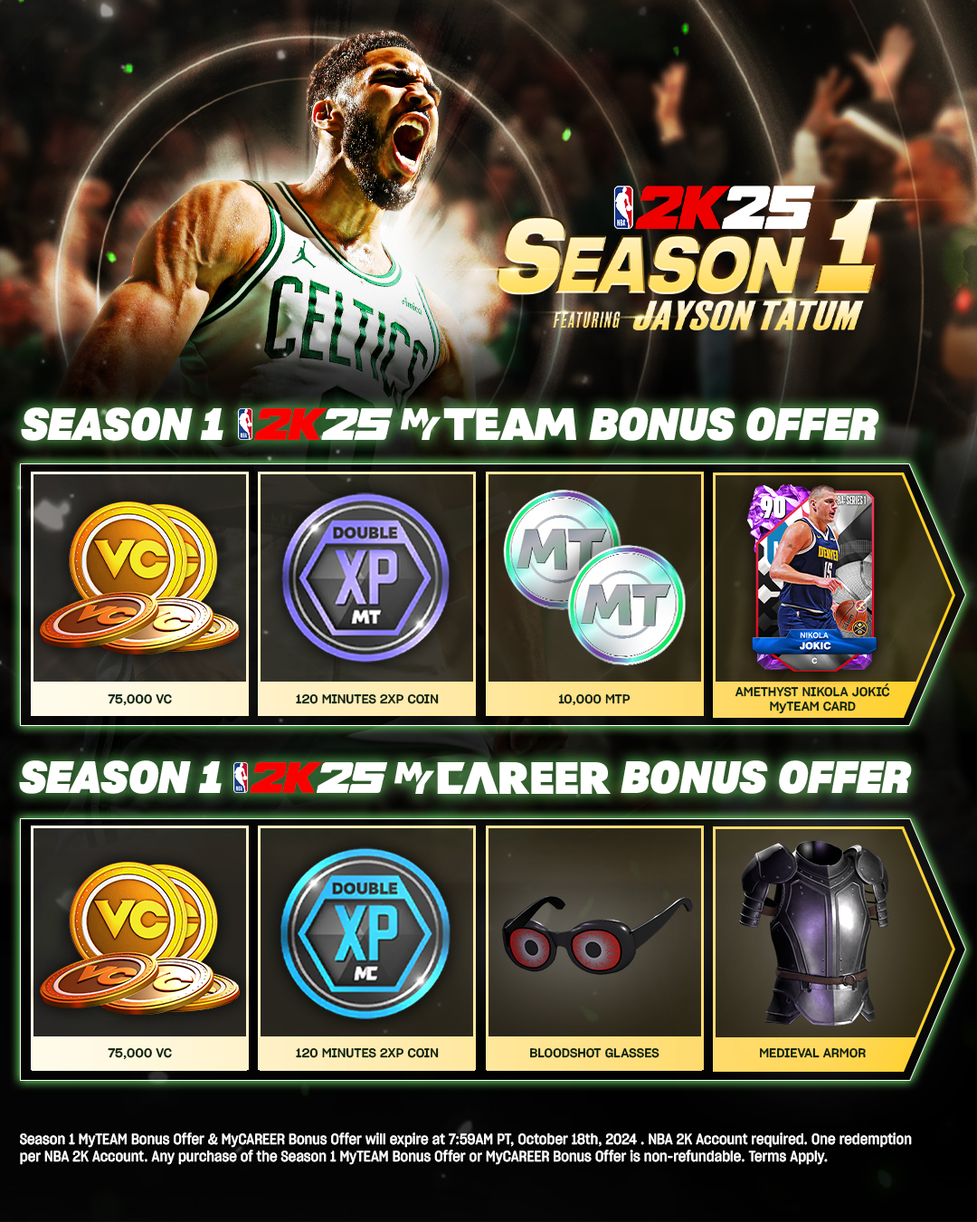 SEASON 1 MyTEAM & MyCAREER BONUS OFFER