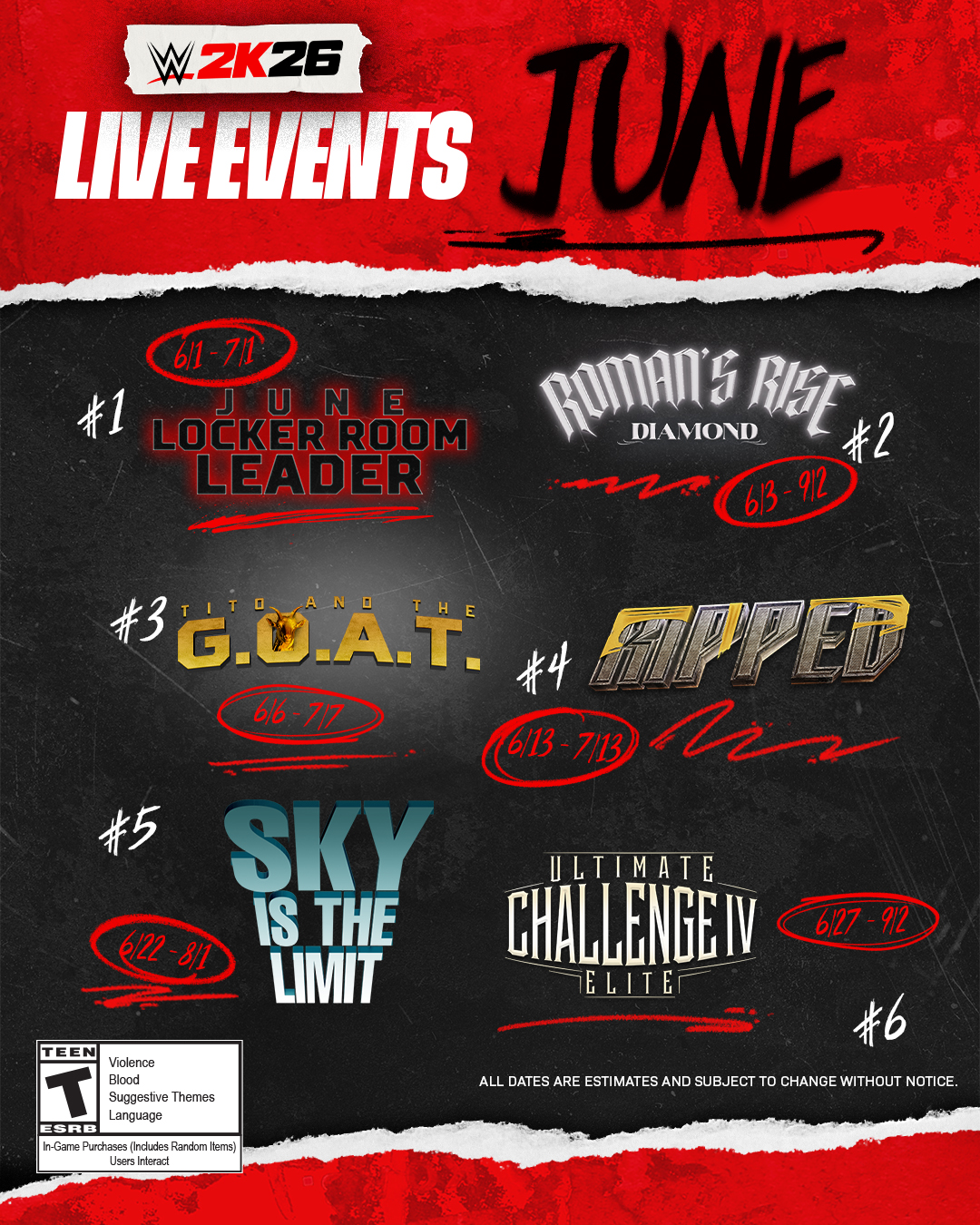 WWE 2K26 Live Events