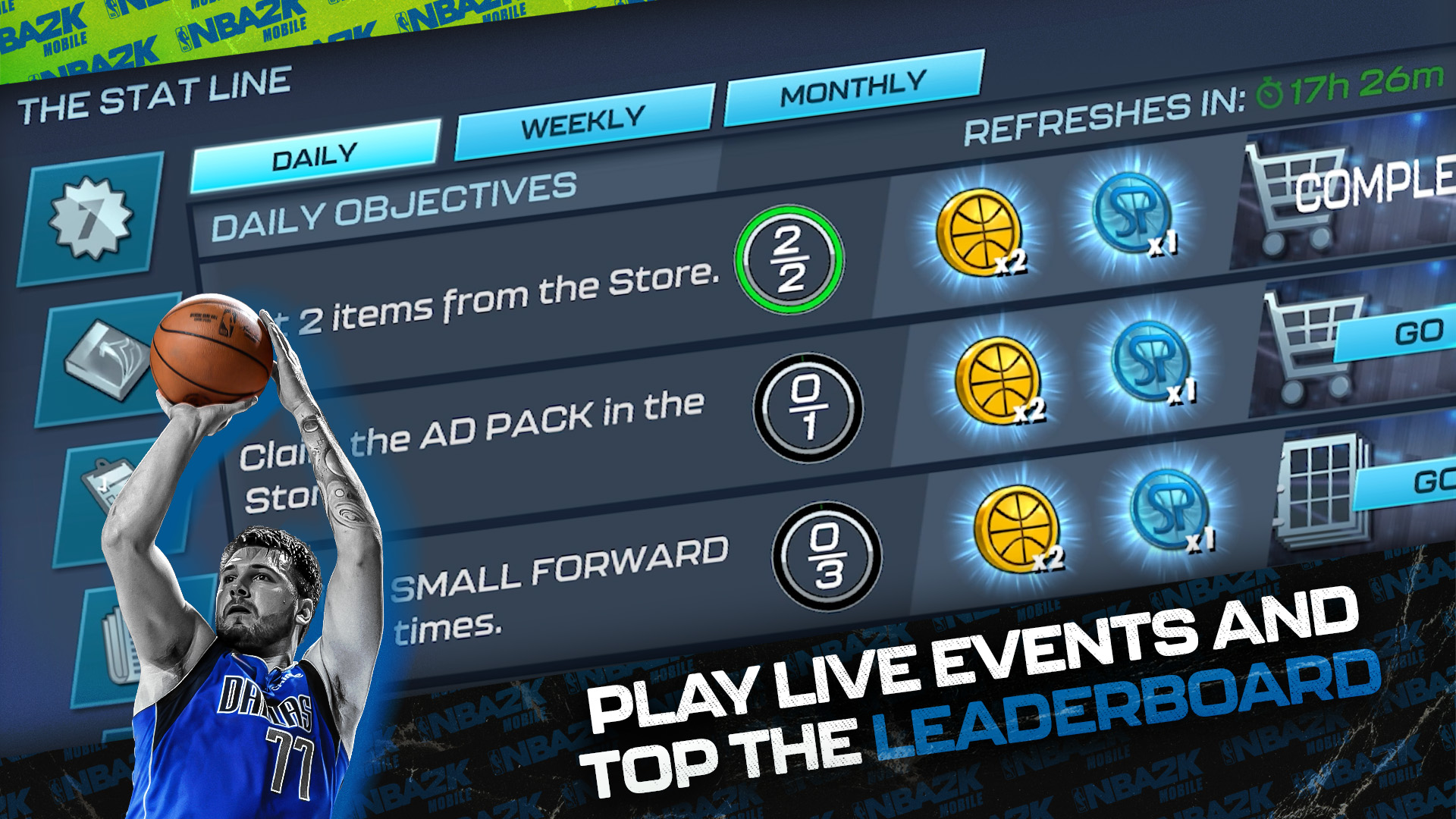 Play live events and top the Leaderboard