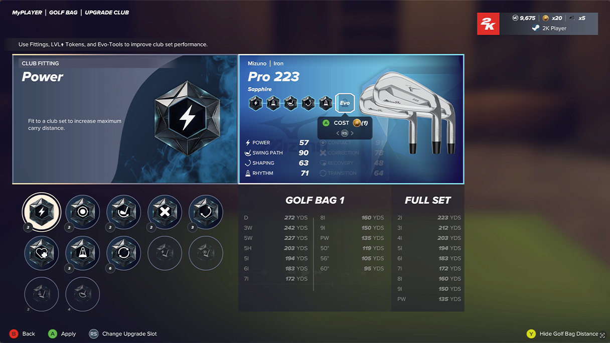 PGA TOUR 2K25 Equipment Progression