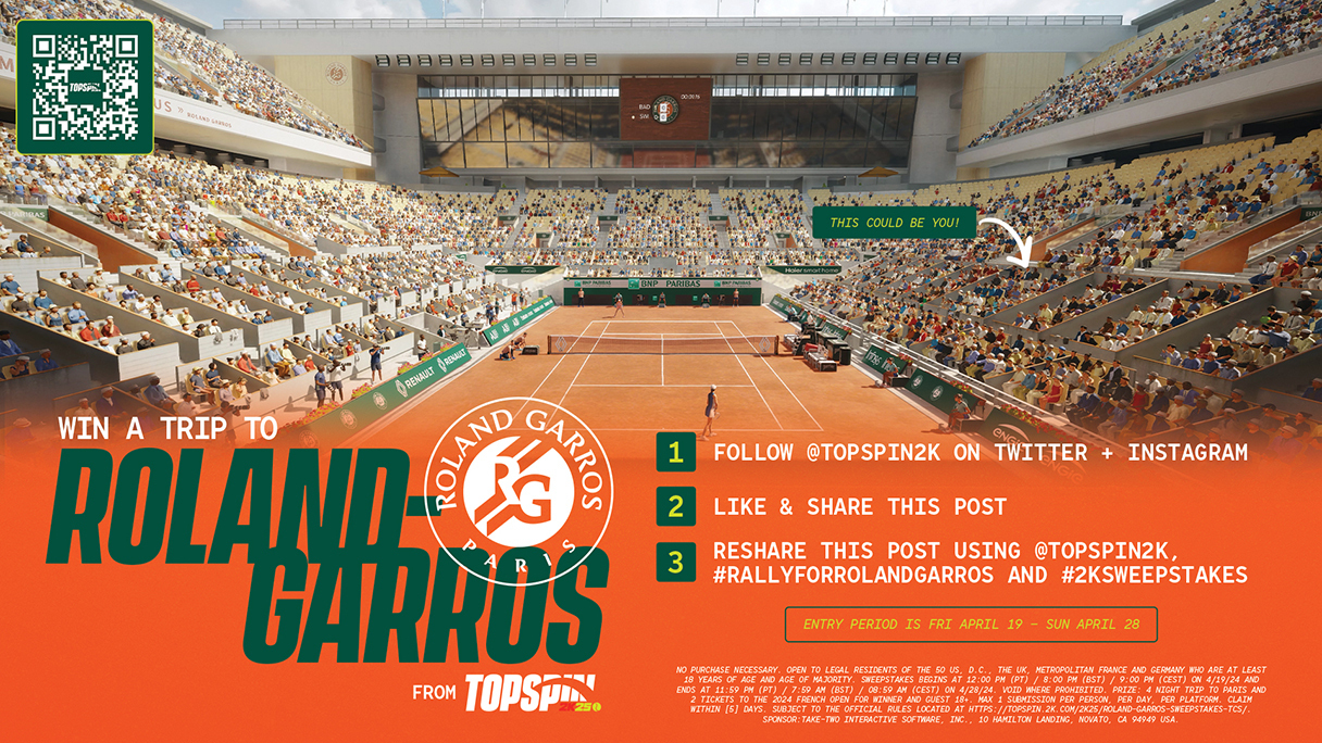 Topspin 2K25 Roland-Garros Sweepstakes