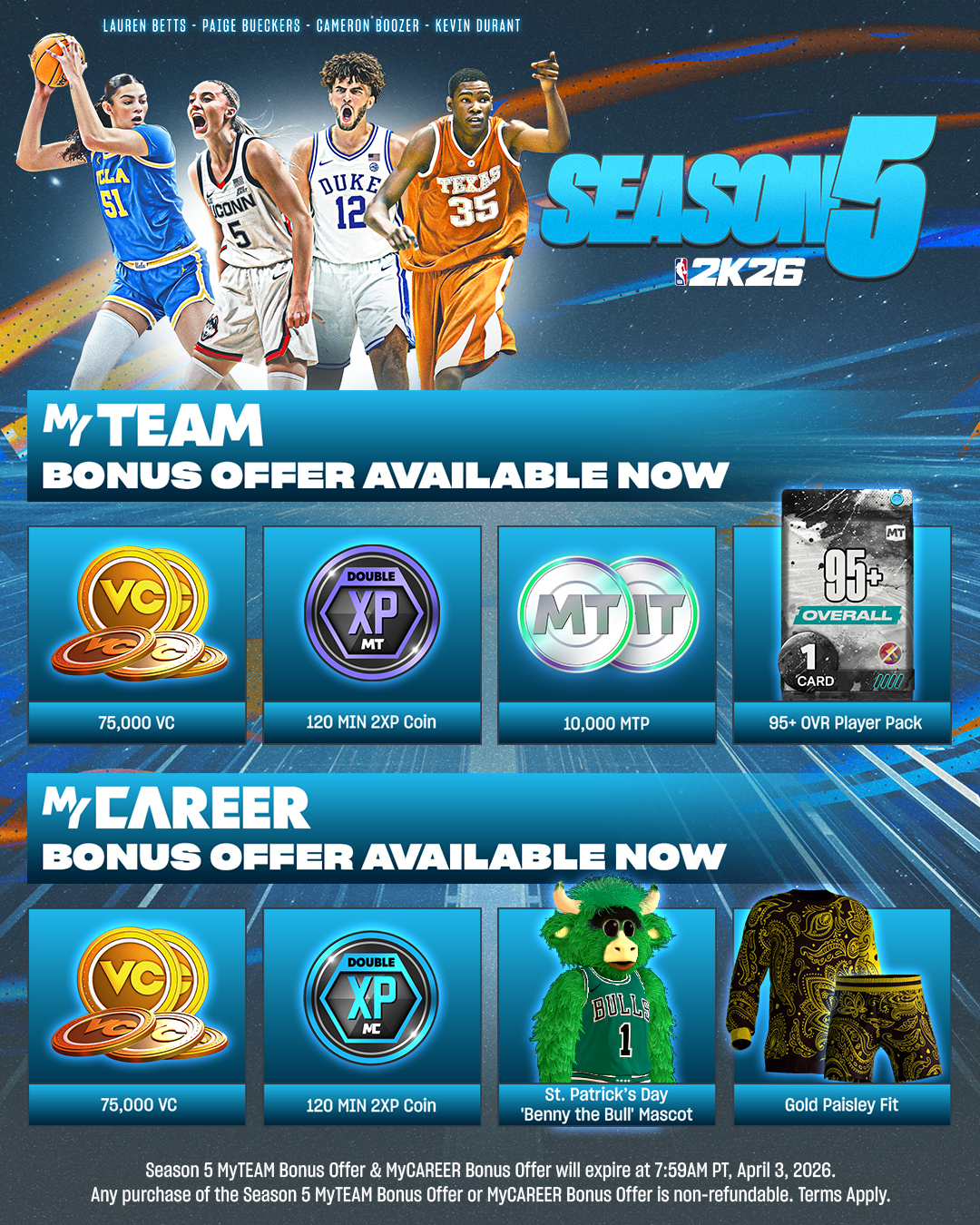 MyTEAM & MyCAREER Bonus Offer