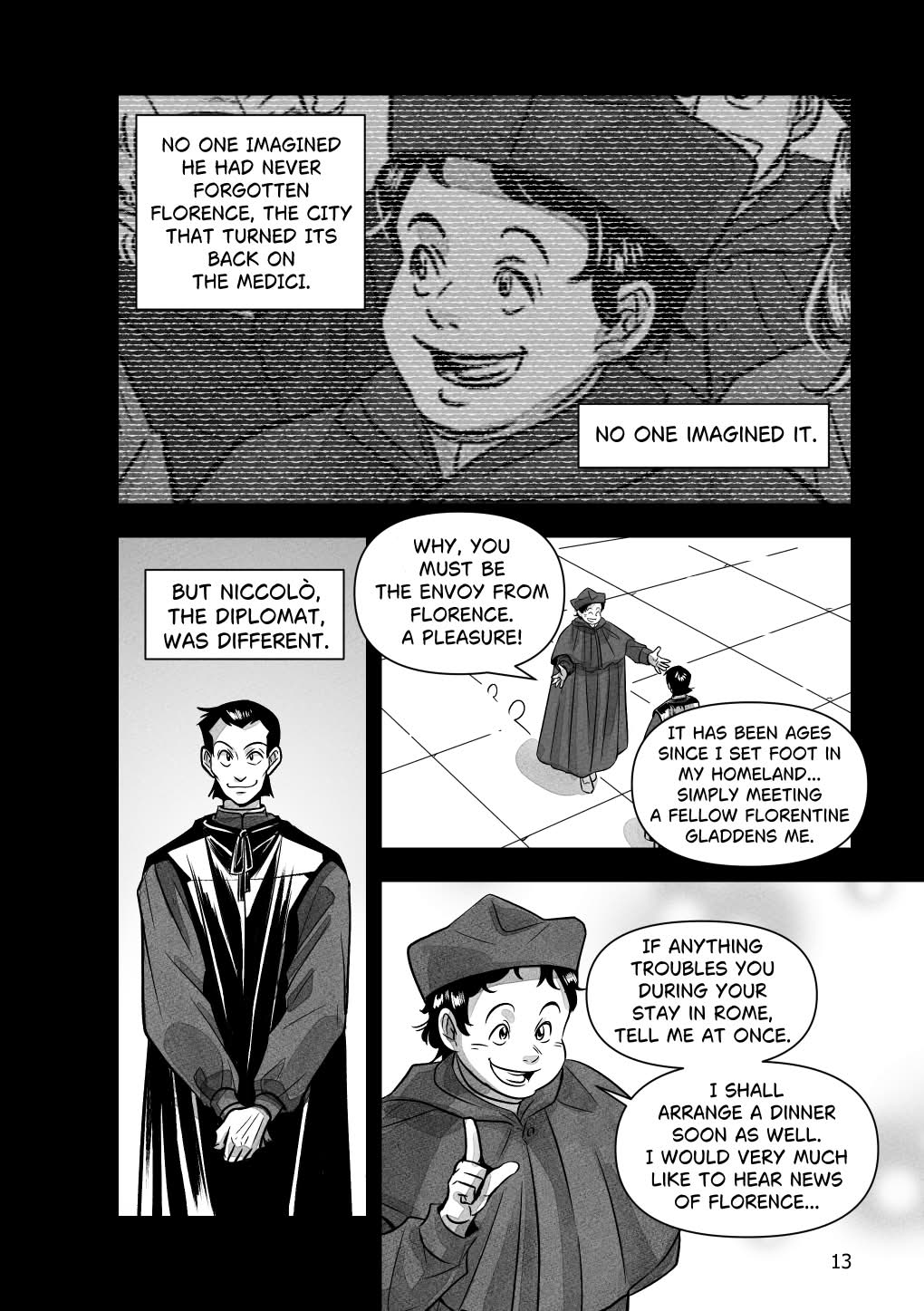 Panels of La Caccia Al Tordo by Discord user Kunkolo