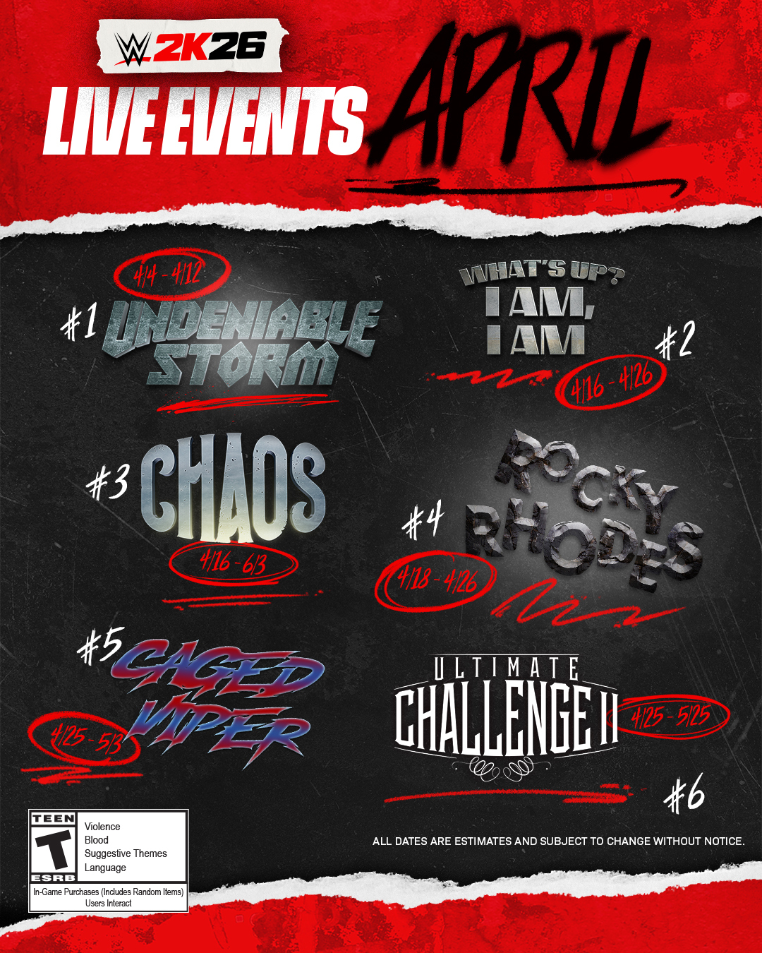 WWE 2K26 Live Events