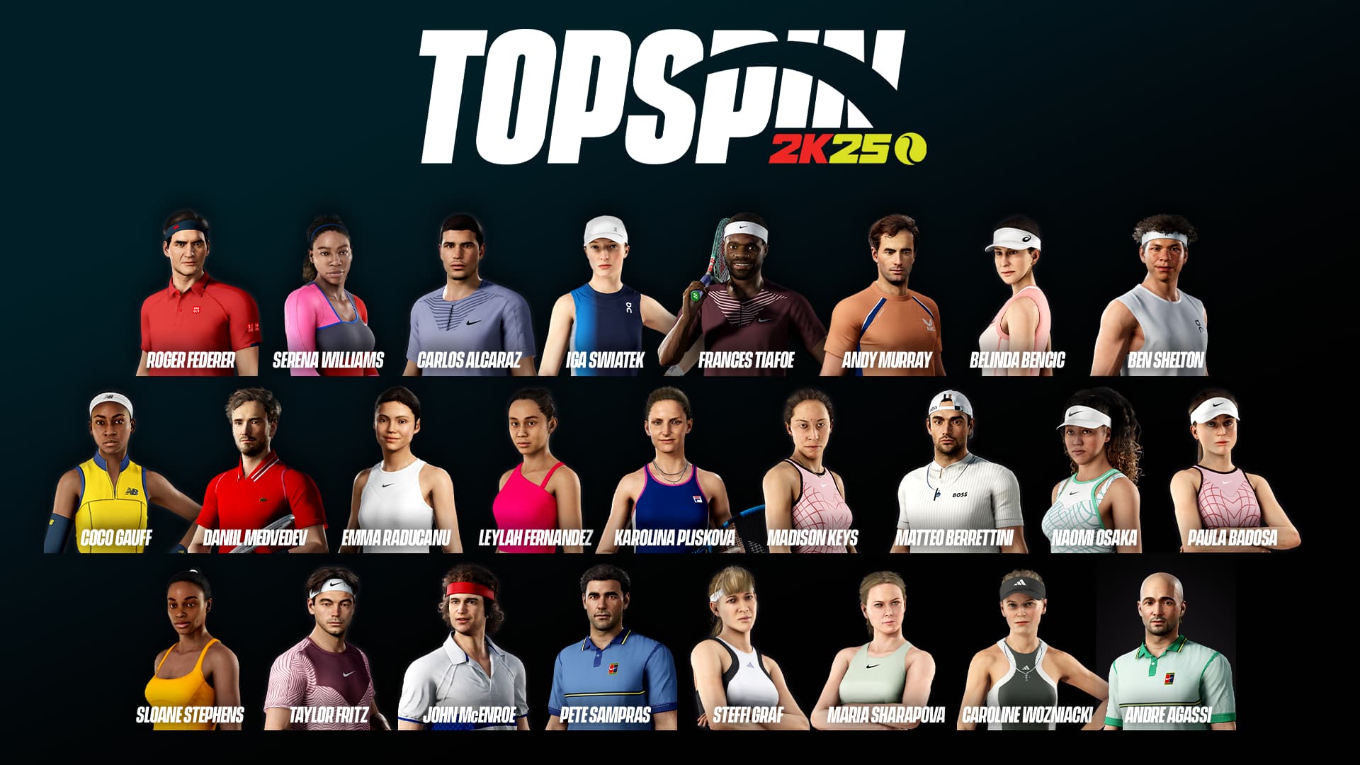 TOPSPIN 2K25 PLAYABLE PROS