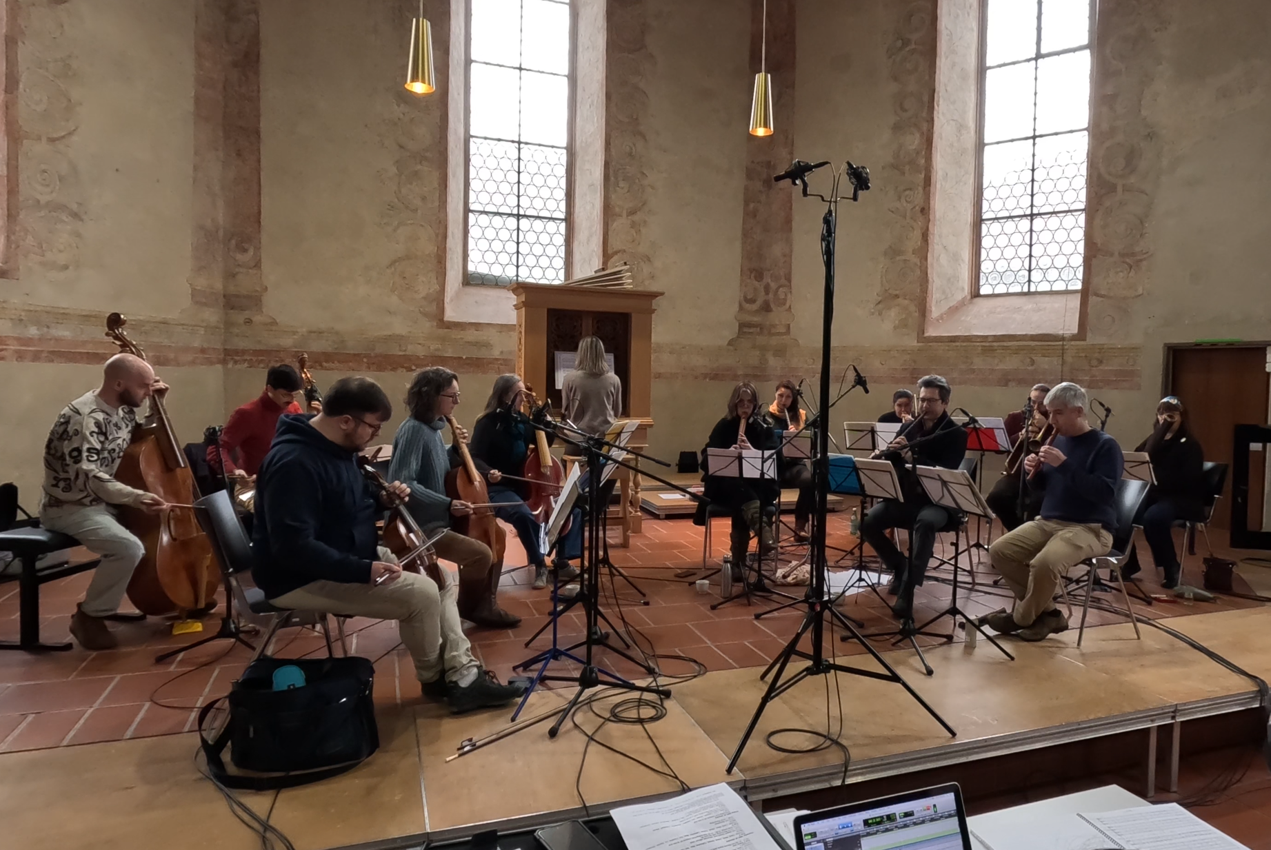 Ensemble I Fedeli recording new Exploration Age ambient music for the Test of Time update. 
